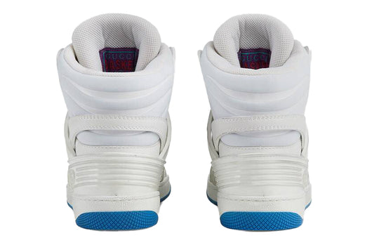 (WMNS) Gucci Basket Retro High Top Basketball Shoes White Blue 661310-2SHA0-9014