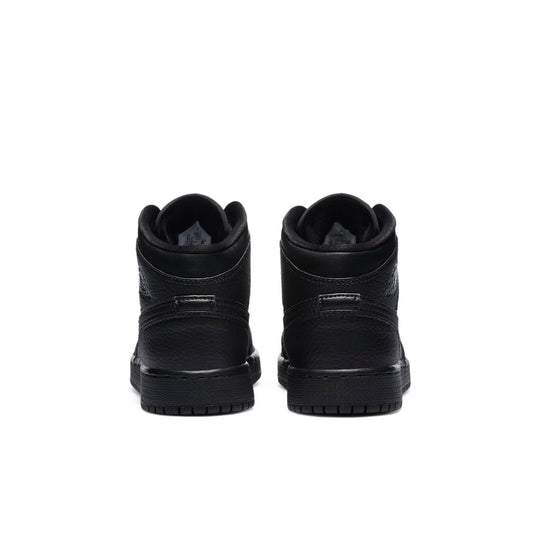 (GS) Air Jordan 1 Mid 'Triple Black' 2020 554725-091 Big Kids Basketball Shoes  -  KICKS CREW