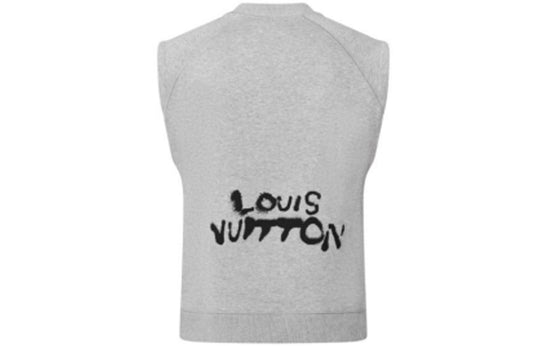 Men's LOUIS VUITTON FW21 Neon Man Pattern Printing Sports Sleeveless Gray 1A972H