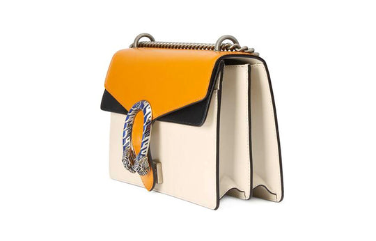 (WMNS) Gucci Dionysus Leather Single-Shoulder Bag Small Orange/Black/White 400249-18YIN-9382