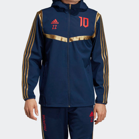 Men's adidas Falcon Zidane Soccer/Football Training Hooded Jacket Blue DZ7312