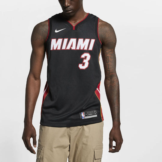 Nike NBA Dwyane Wade Icon Edition Swingman Jersey Miami Heat No. 3 Team limited SW Fan Edition Black 864487-025