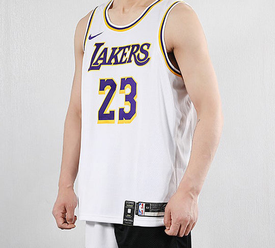 Nike NBA Los Angeles Lakers LeBron James No. 23 Jersey White AA7101-111