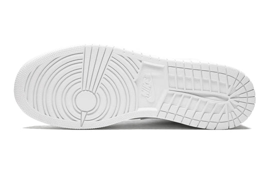 (GS) Air Jordan 1 Retro Mid 'Triple White' 554725-104 Big Kids Basketball Shoes  -  KICKS CREW