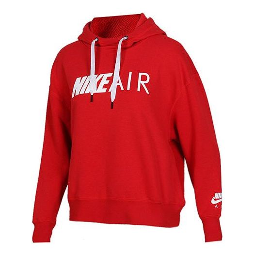 (WMNS) Nike Alphabet Printing Knit Hoodie Red AR3655-657
