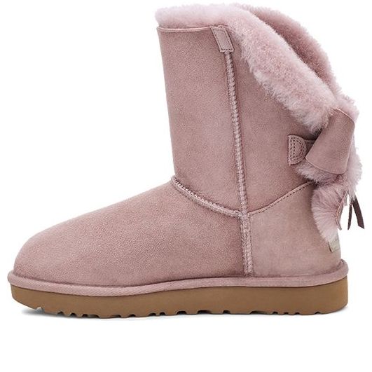 (WMNS) UGG Classic Short Cuffed Bow Snow Boots Pink 1112501-DUS