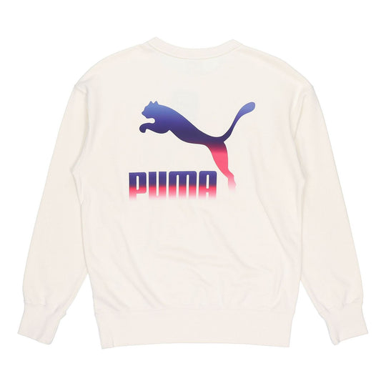 PUMA Athleisure Casual Sports Loose Round Neck Knit Pullover White 534498-73