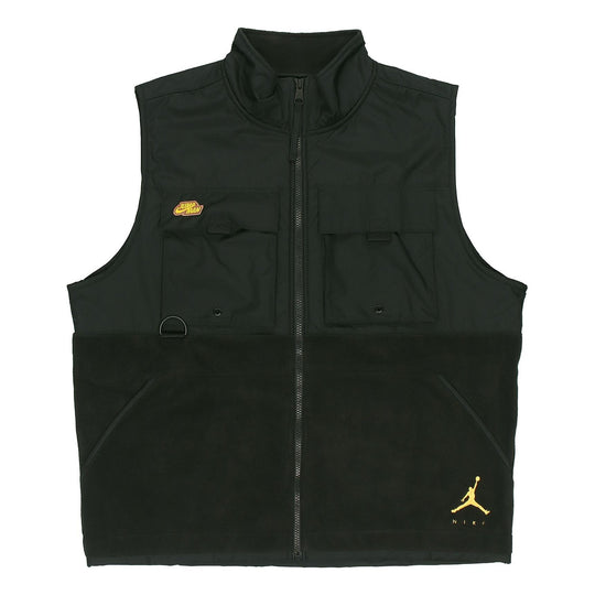 Air Jordan As M J Jmpmn Vest Basketball Sports Fleece Lined Zipper Stand Collar Black DC9662-010