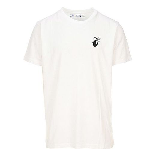 Off-White White Arrow Painting Printing Short Sleeve White OMAA027F20FAB0040110